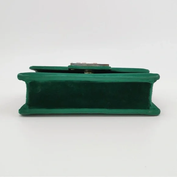 Green Velvet Designer Shoulder Bag - Picture 6 of 14